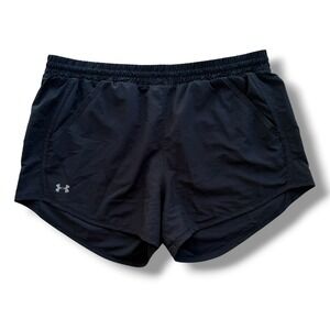 Under Armour Women M Black Mesh Pocket Lined Fly By Running Short 1293874 Sporty